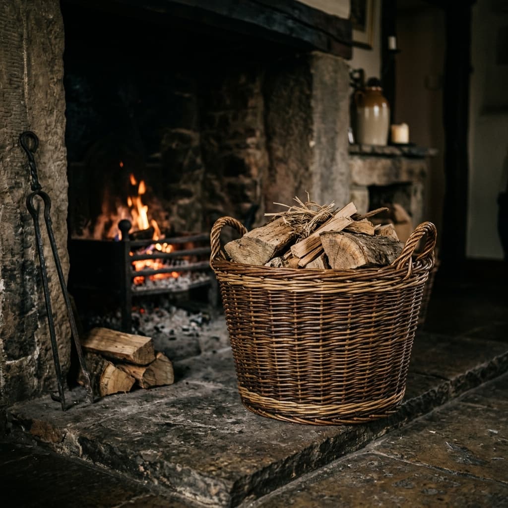 Traditional log basket