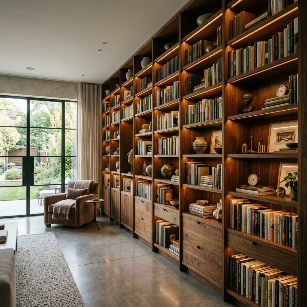 Fitted bookshelves / library