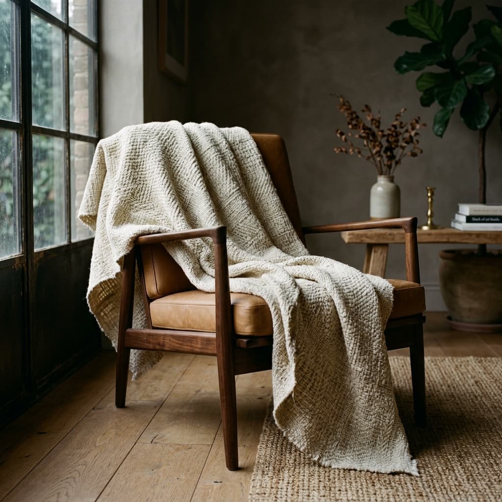 Handwoven throw or blanket
